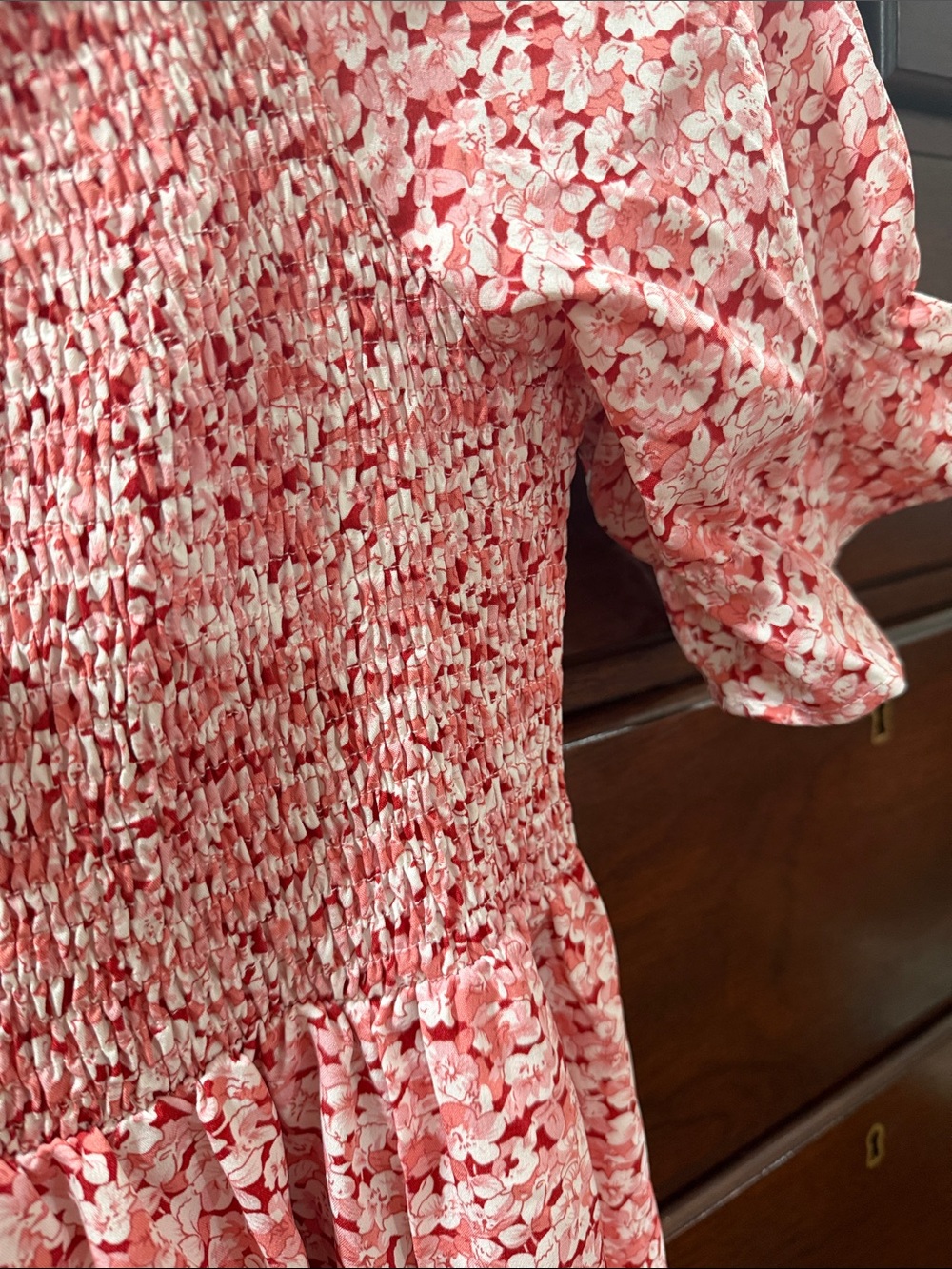 Smocked Floral Maxi Dress in Pink - Picture 6 of 6